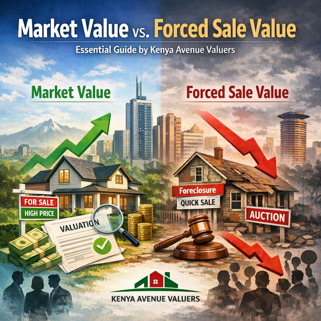 market value forced sale difference illustration for Market Value vs. Forced Sale Value: Essential Guide by Kenya Avenue Valu
