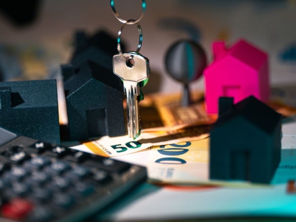 A professional property valuation document with charts and graphs on a desk.